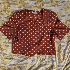 Chic Red Polka Dot Blouse